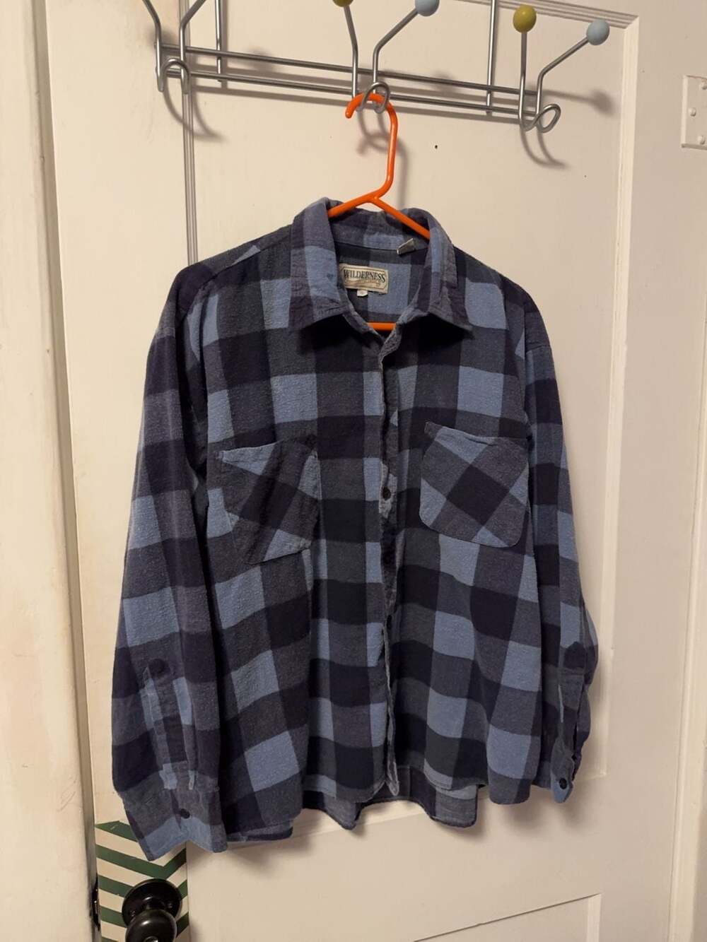 Wilderness Blue and Black Plaid Flannel Shirt Size XL
